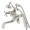Kingston Brass KS229PN Tub Wall Mount Clawfoot Tub Faucet with Hand Shower, Polished Nickel KS229PN - alternate 1